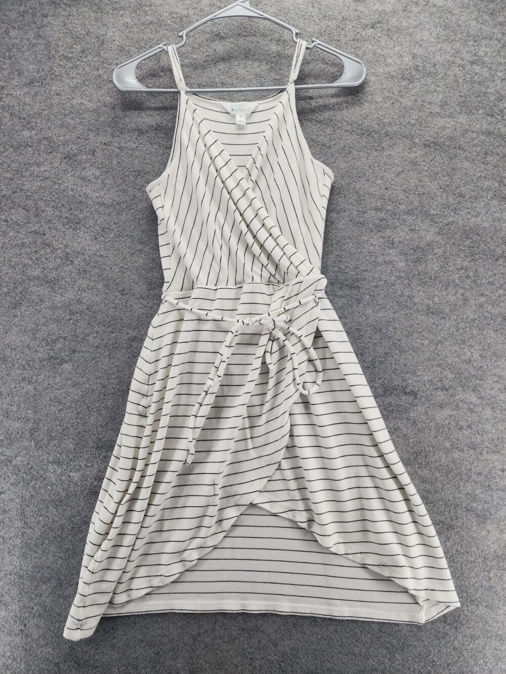 Market Spruce Dress Womens Medium Sleeveless White Striped Mini